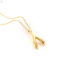 Personnalisé Lucky Choker Pendentif Wishbone Collier